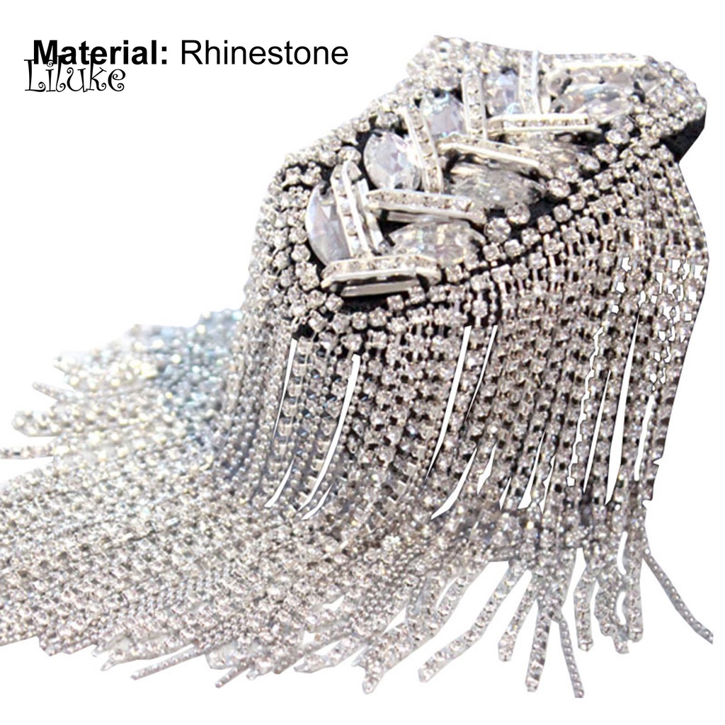 Portable Travel LK Accessory Bag Brooch Tassels Rhinestones Epaulet Clothes Decor