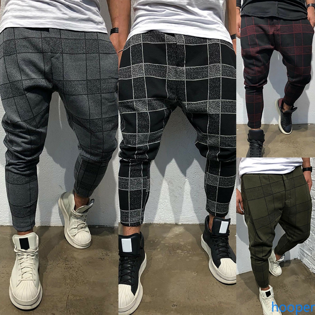 mens plaid jogger pants