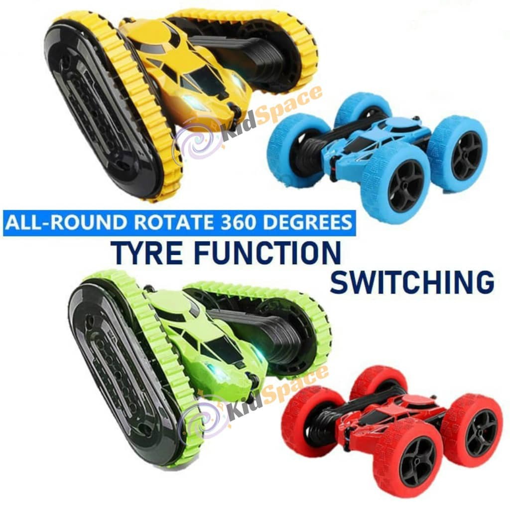 KidSpace 360° Degrees Double Sided Rotating RC Stunt Car 4WD Anti-collision 2.4GHz Remote Control Car Toy Kereta Kontrol