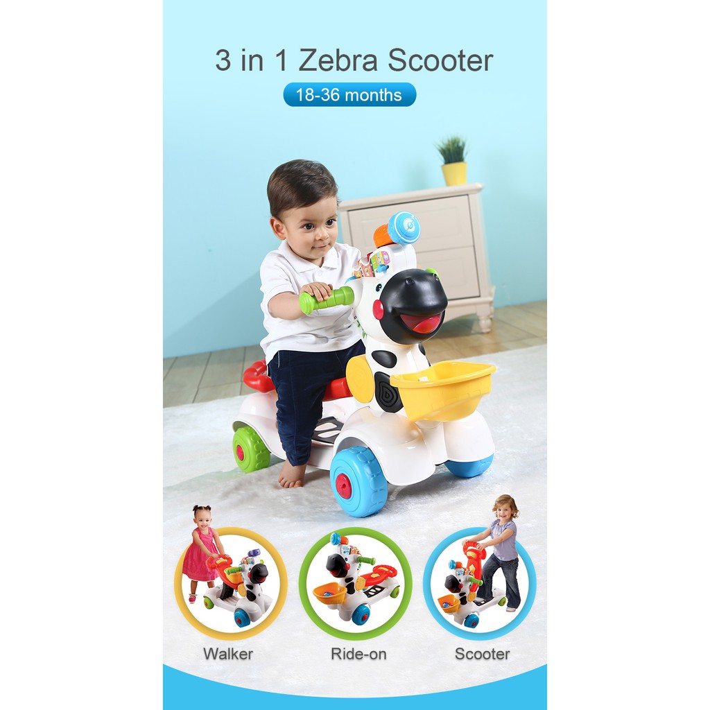 vtech 3 in 1 zebra scooter asda