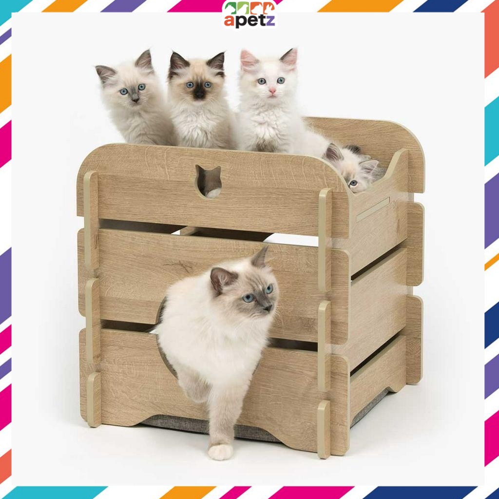 Catit Vesper Cat Bed Wood Cottage (50 x 50 x 49 cm)