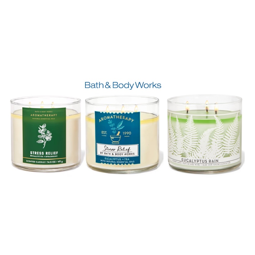 Bath & Body Works Aromatherapy Eucalyptus Spearmint 3Wick Candle