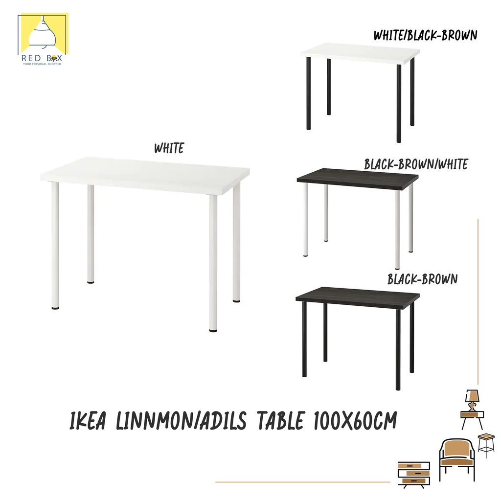 LINNMON / ADILS Table, 100x60 cm Shopee Malaysia