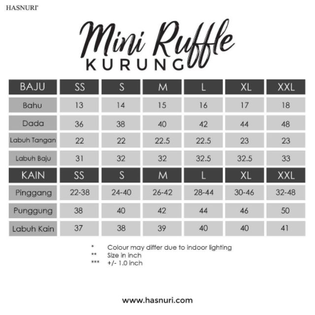 Mini Ruffle Kurung Koleksi Hansuri Shopee Malaysia