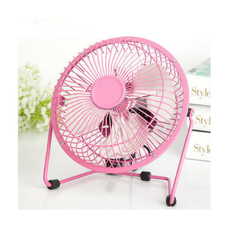 USB Metal Mini 4 Inch Table Fan / Kipas Meja USB Besi Mini 4 Inchi - Support Powerbank/Super Cooling/Extra Strong Wind