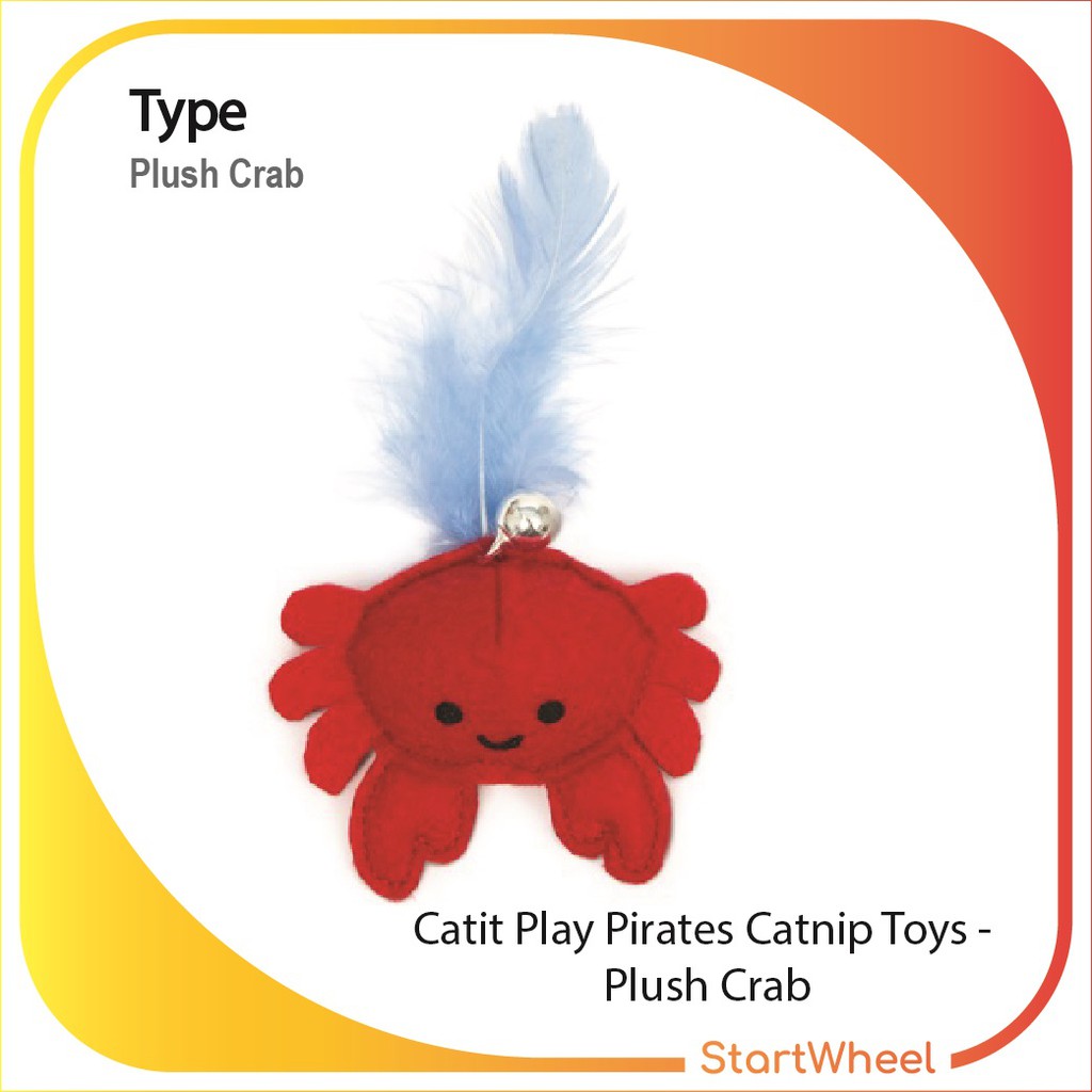 CATIT Play Pirates Catnip Toys - Plush Crab /Mainan Kucing