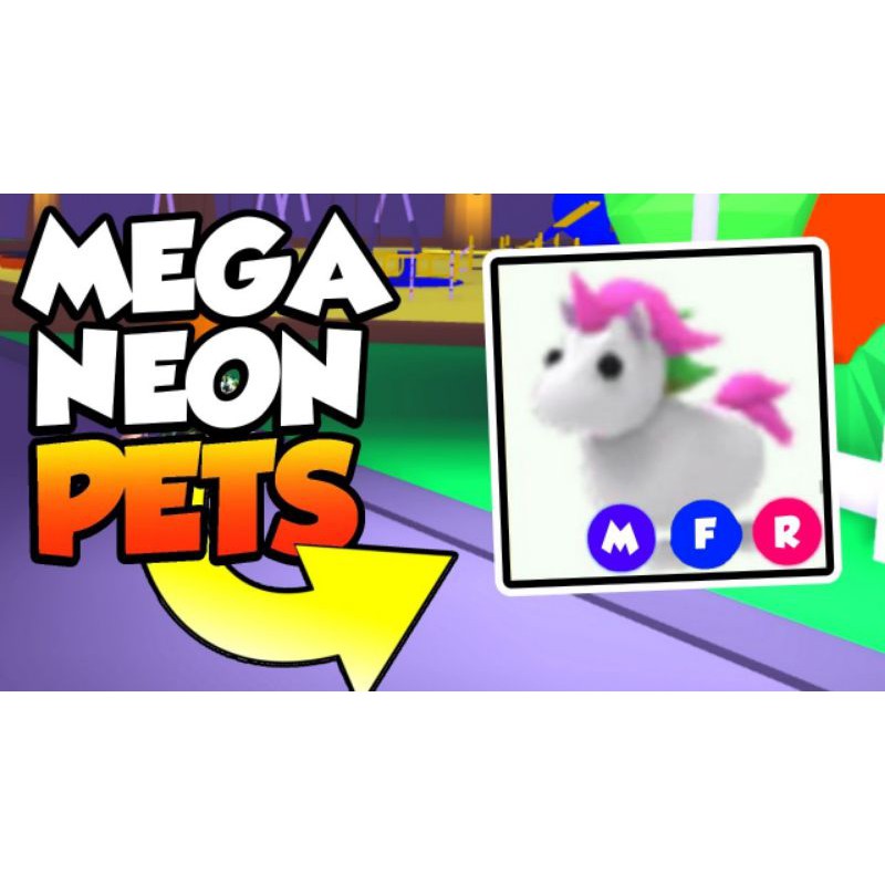 Adopt Me Legendary Mega Neon Unicorn Fly Ride Mfr Shopee Malaysia - neon unicorn adopt me roblox