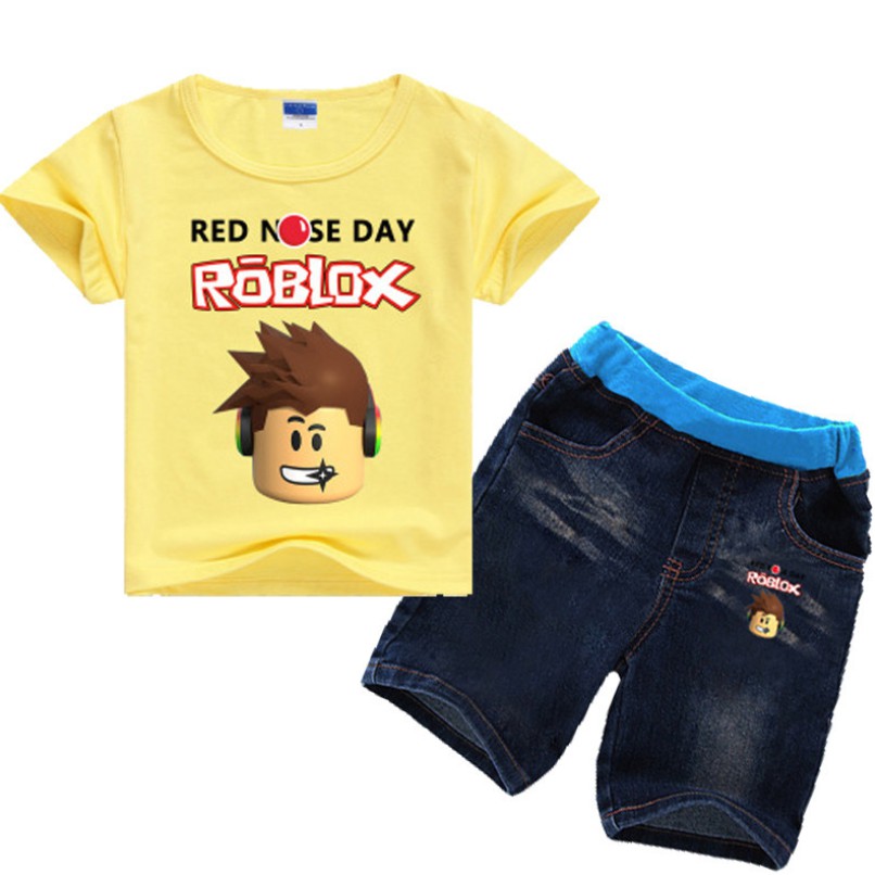 Roblox Cute Baby Clothing Kids Boys Girls Cotton Cartoon Short Sleeve T Shirt Shorts Set Shopee Malaysia - 2020 summer roblox children clothes boys t shirt girls short sleeve kids tops baby clothing shopee malaysia