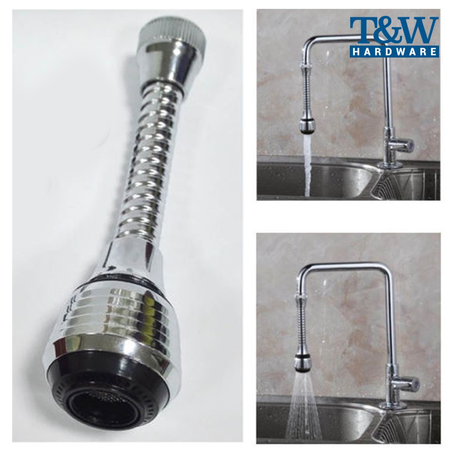 Faucet Connector Extension Hose Kitchen Water Tap Swivel Nozzle Sprayer Flexible T W Hardware Shopee Malaysia