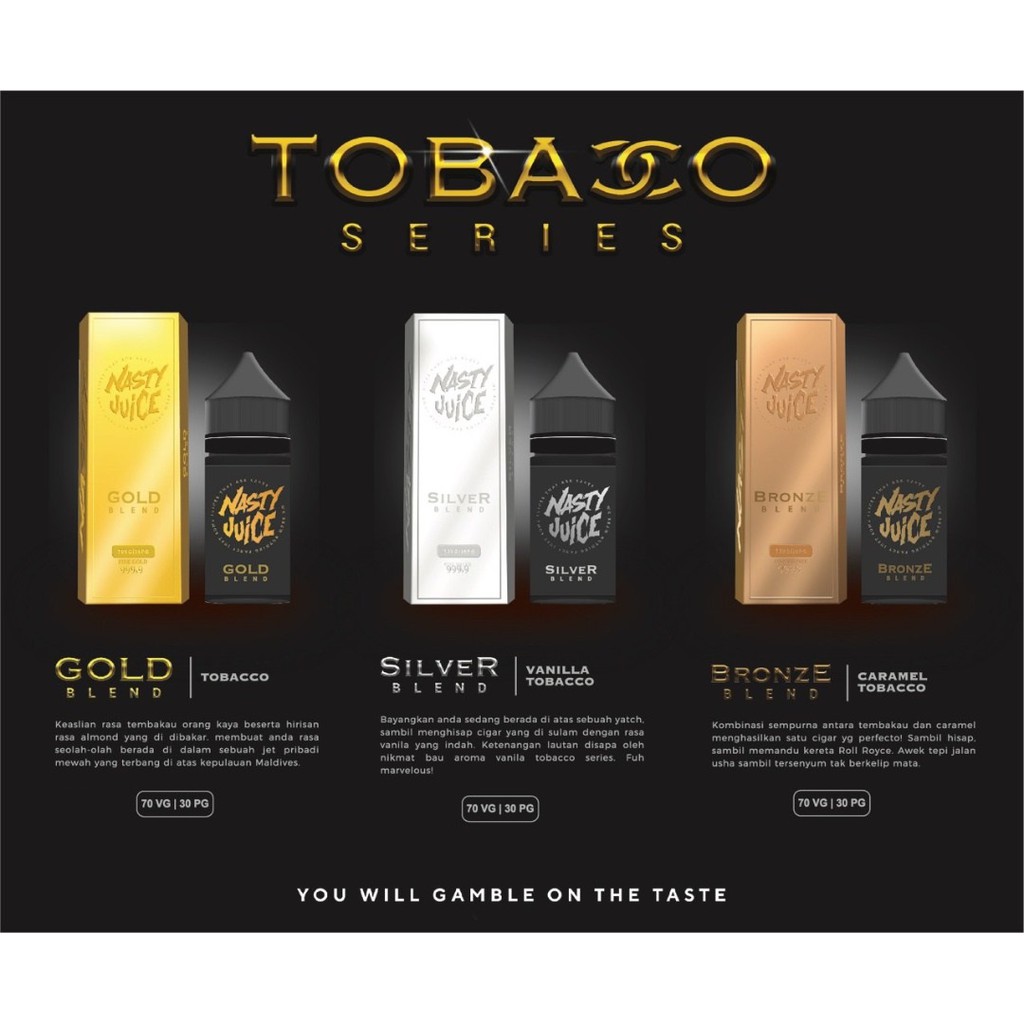 Nasty Juice Tobac Co Series 30ml Flavor E Liquid Vape Juice Shopee Malaysia