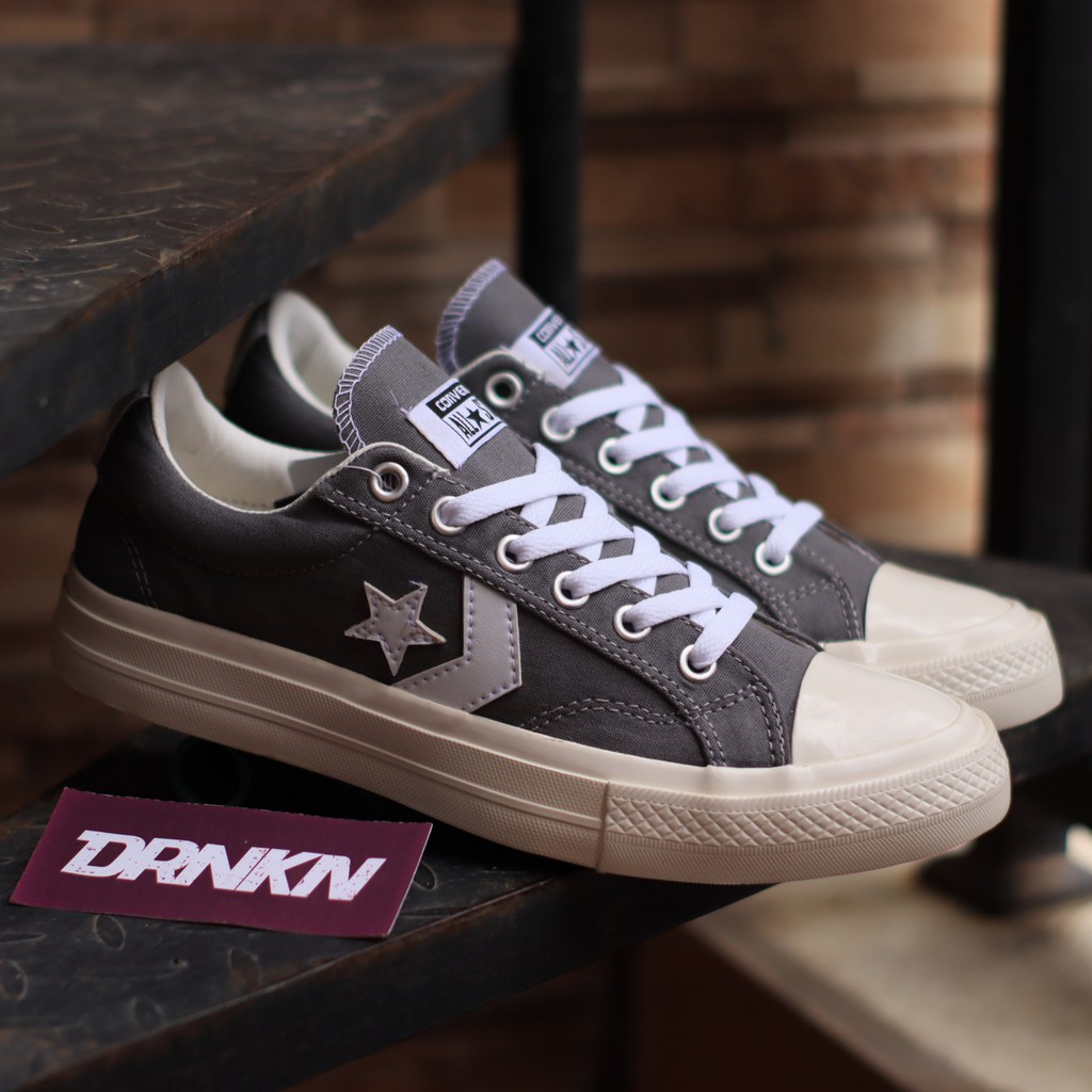 Converse All Star One Star Chevronstar Gray White Shoes | Shopee Malaysia