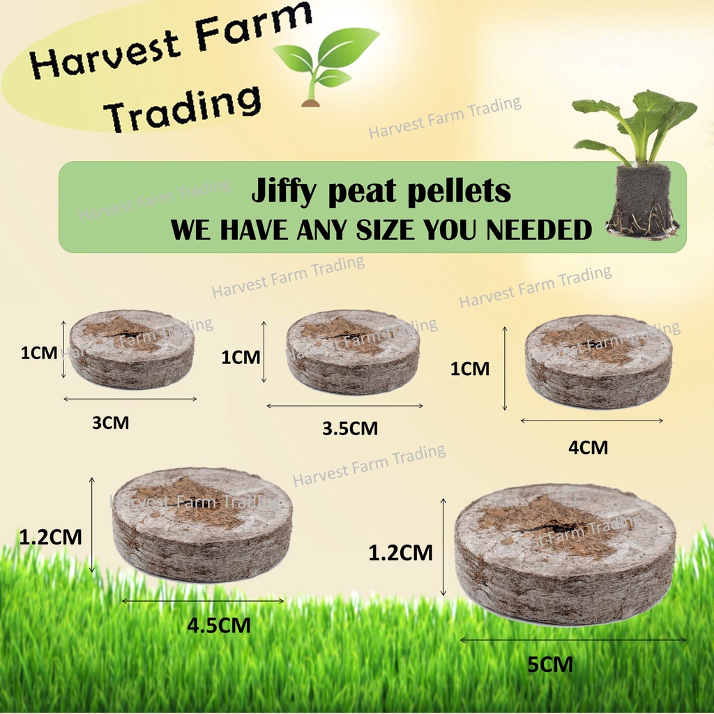 Jiffy Peat Pellets 5 Saiz 30mm 44mm Seed Starting Plugs Pallet Media