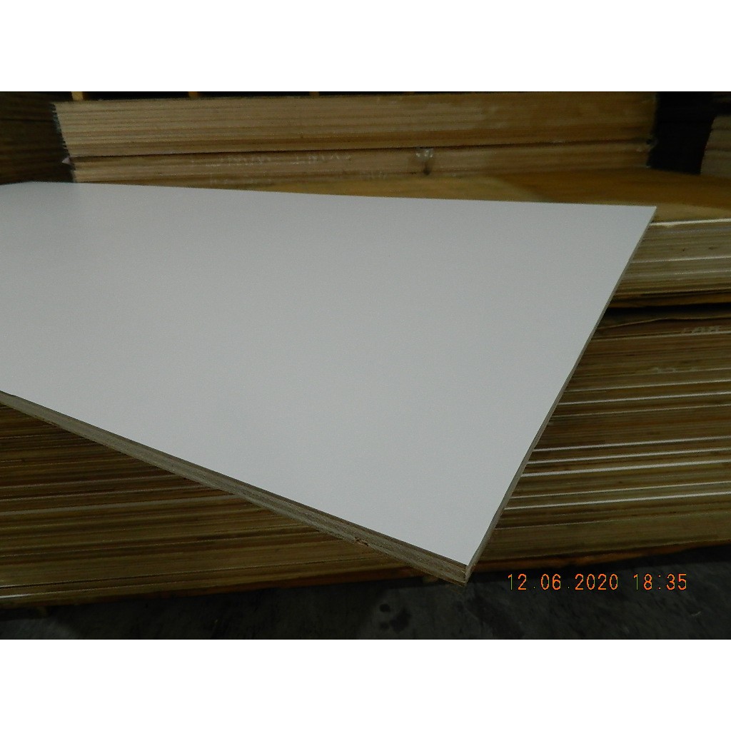 White Pvc Laminated Plywood 3mm x 4' x 8' (only for customise cut