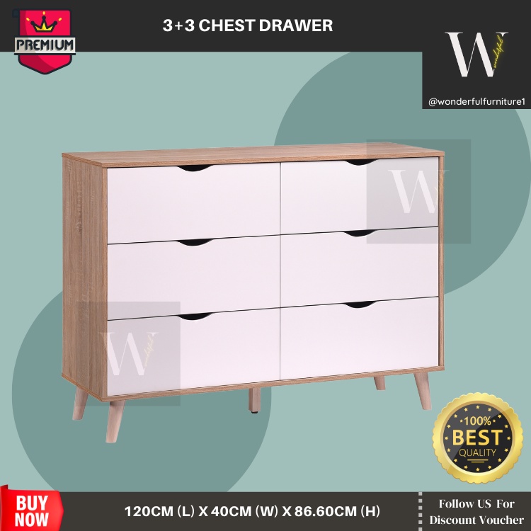 WONDERFUL 6 Chest Drawer Storage 3+3 Laci Multipurpose