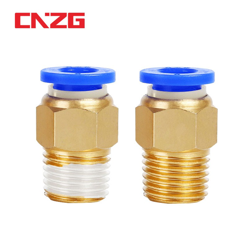 CEKER 1/8 PT Male Thread Straight Union Push in Quick Joint Fitting Pneumatic Connectors for PETF 6mm Tube 10Packs