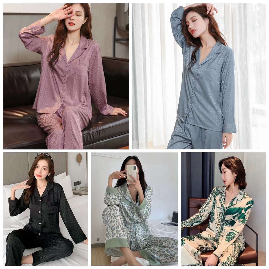 Korean sleepwear pyjamas pajamas women Nightwear Silk Nightwear Baju ...