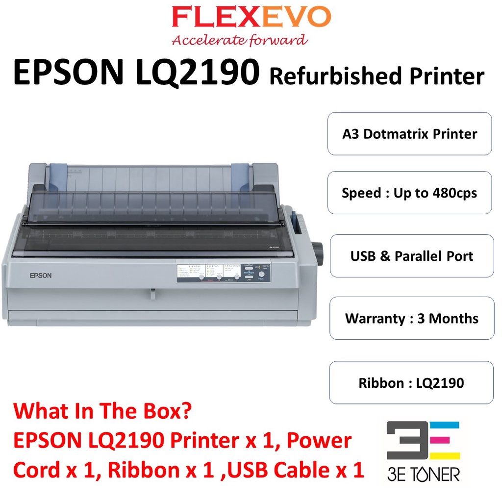 Refurbished Epson LQ2190 LQ2190 A3 Dot Matrix Printer ( Very Good