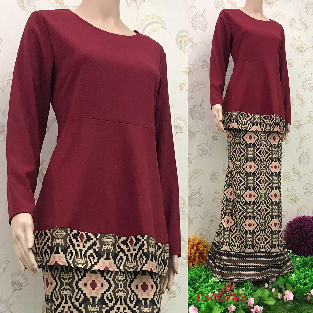 Nayla Z BAJU  KURUNG  COTTON Strechable Plain  top Batik 