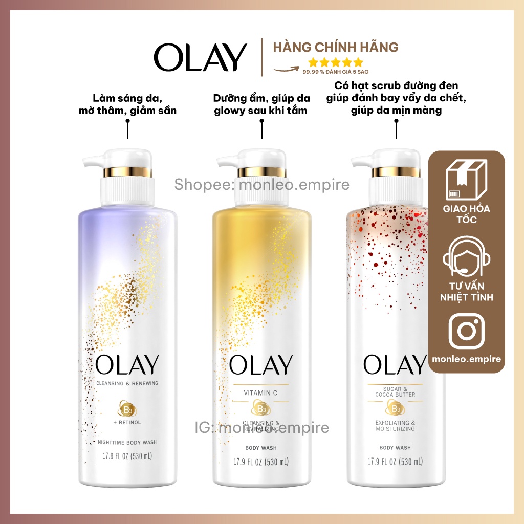 Olay B3 Retinol / Olay B3 Vitamin C Body Wash 530ml Olay B3 Retinol