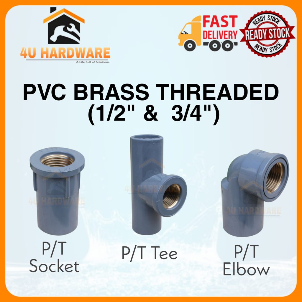 PVC Fittings/Brass Threaded/Penyambung Paip PVC Benang Dalam/P/T Socket ...