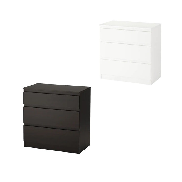 Ready Stock Ikea Kullen Chest Of 3 Drawers 70x72 Cm Shopee