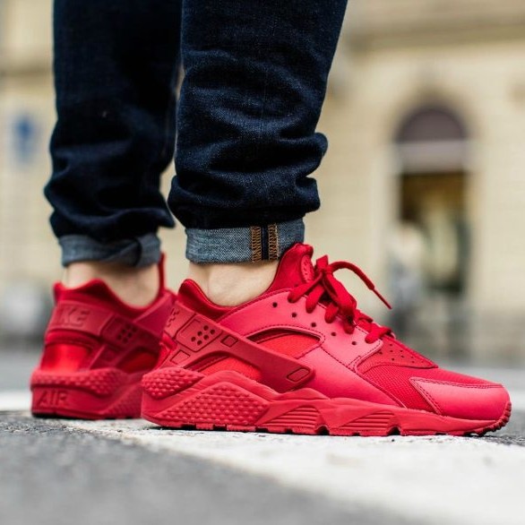 varsity red huaraches mens