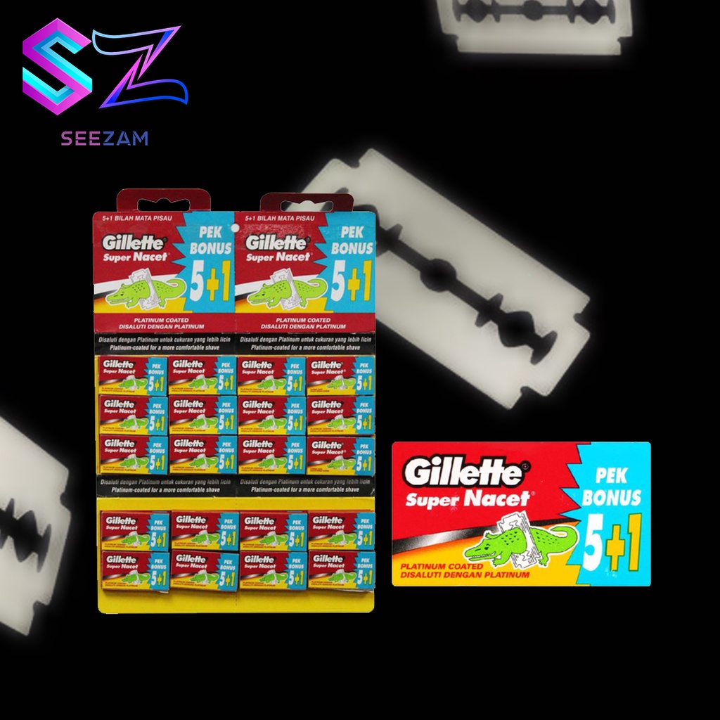 Gillette Super Nacet Platinum Coated Shaving Blade for smooth