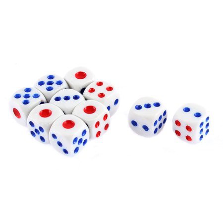 10x Six Sided Square Opaque 10mm D6 Dice Portable Table Games Tool c CJGW_ca 