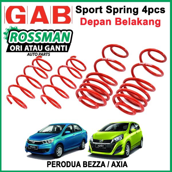PERODUA BEZZA / AXIA GAB SUPER SPORT LOWERD SPRING ORIGINAL 4PCS