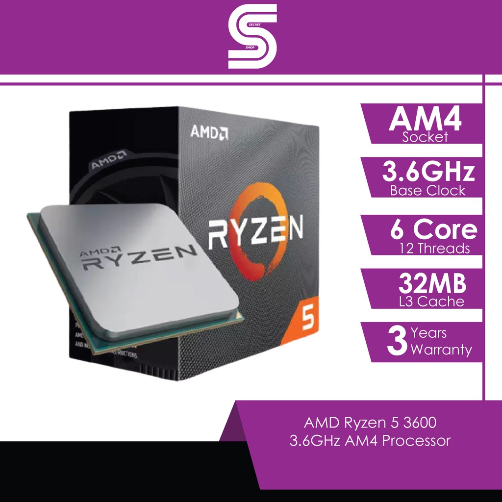 Amd Ryzen 5 3600 6 Cores 3 6ghz With Wraith Stealth Cpu Shopee Malaysia