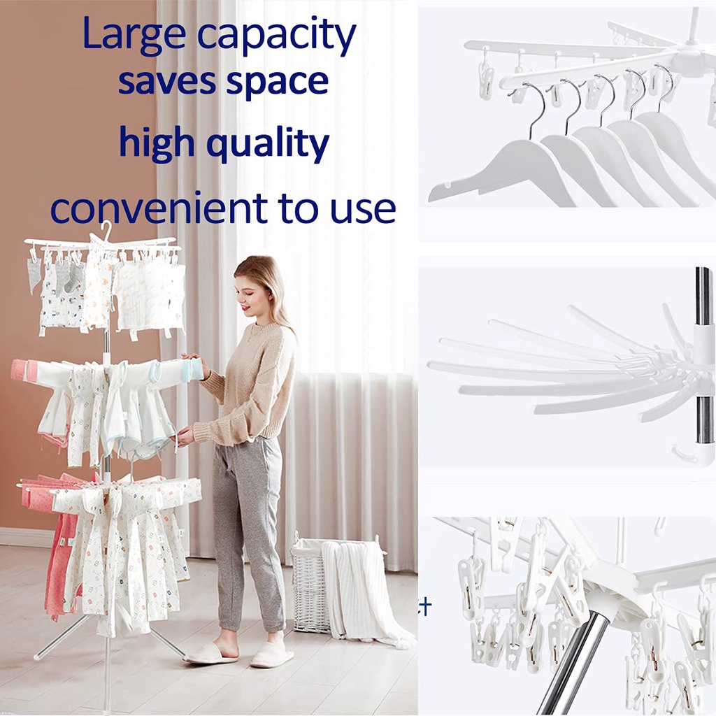 3 Tier Foldable Towel Clothes Drying Rack Penyidai Baju 3 tingkat Penyidai Kering Baju Ready Stock