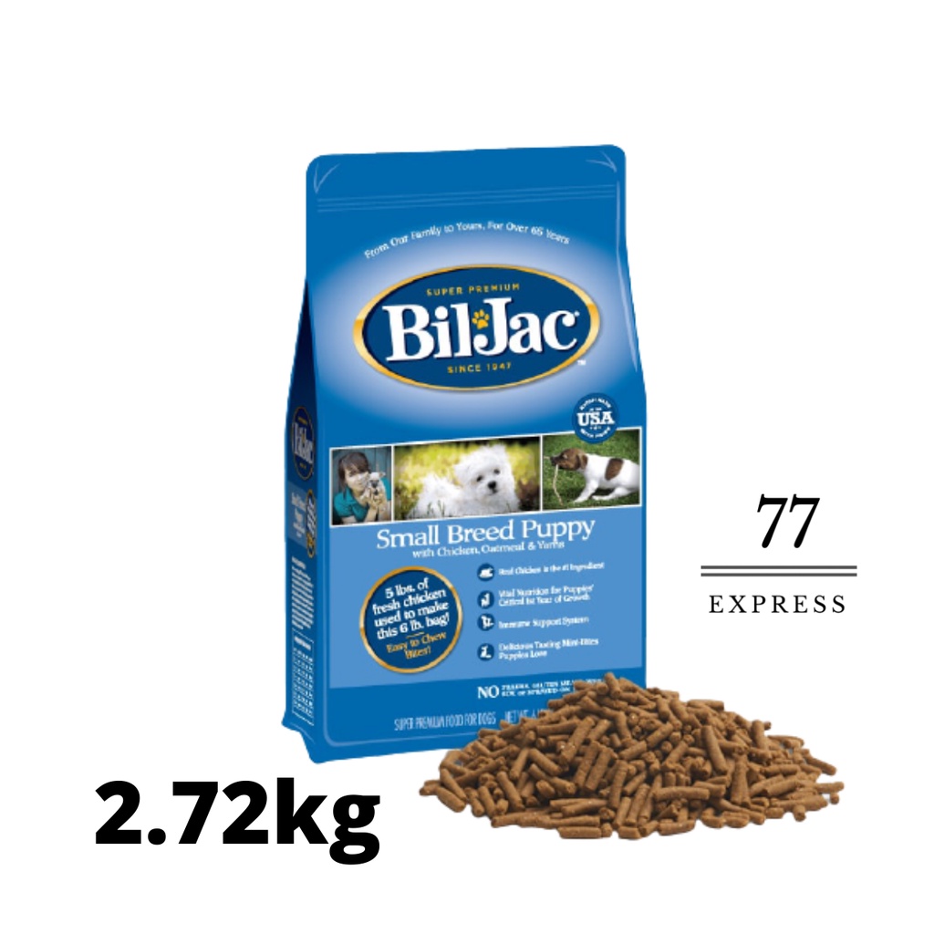Bil Jac Small Breed Puppy with Chicken, Oatmeal & Yams 6LB / 2.72kg - Dog Dry Food | Shopee Malaysia