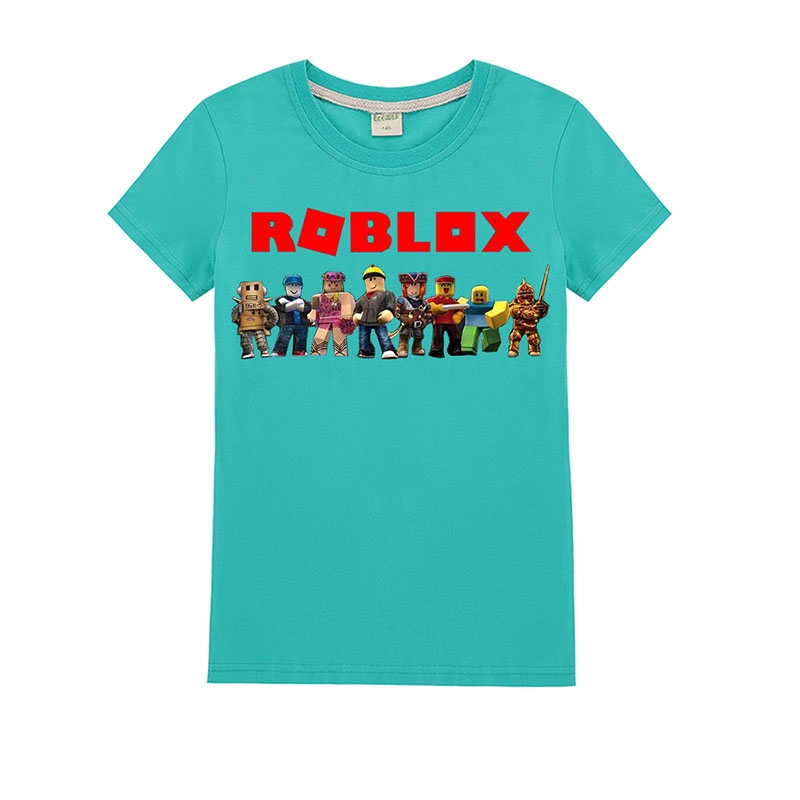 roblox kids boys short sleeve t shirt cartoon summer printed tee shirts cotton baby children casual tops shopee malaysia