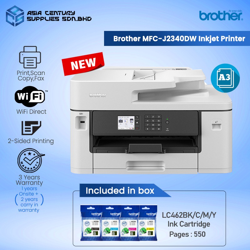 [FREE GIFT] Brother MFCJ2340DW A3 size InkJet MultiFunction Color