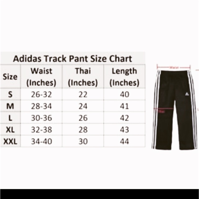 adidas size chart track pants