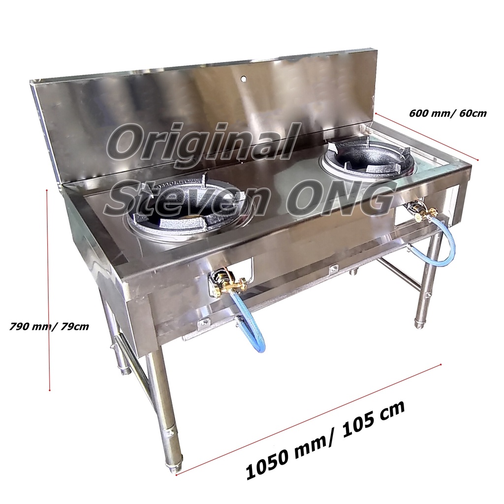 Buy Diy Stainless Steel 2 Tungku Dapur 2 Kwali Range 2 Lubang Dapur Mee Goreng Tomyam Seetracker Malaysia