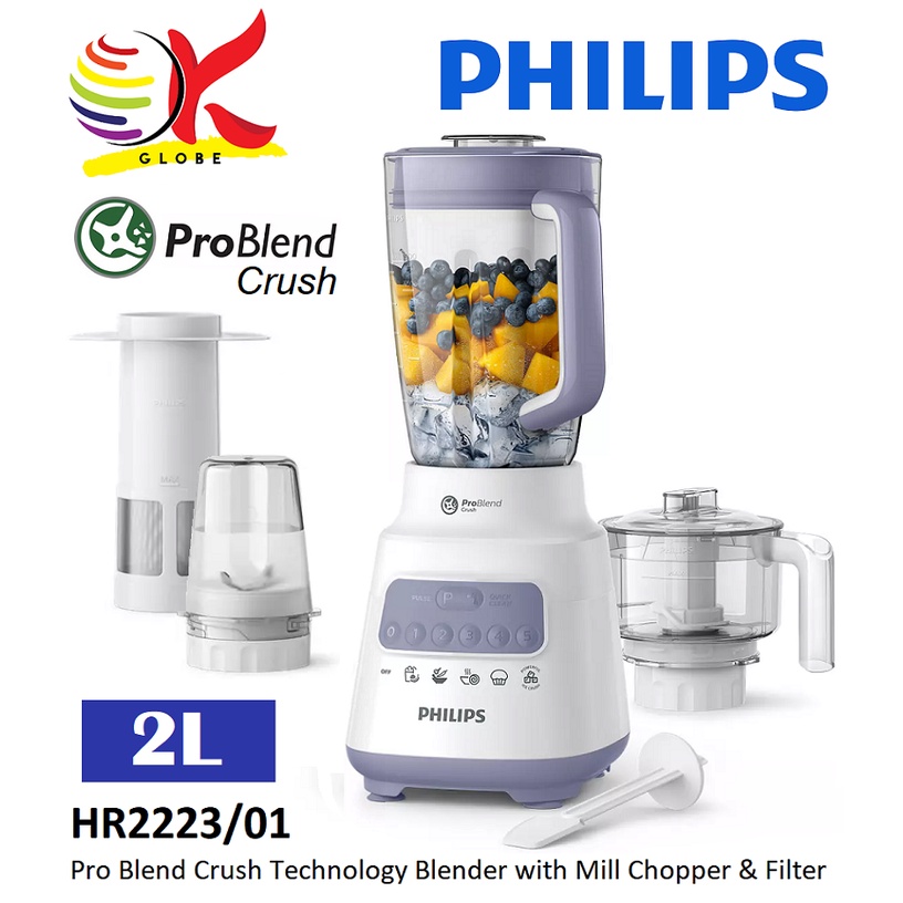 PHILIPS HR2223/01 700W 2L SERIES 5000 BLENDER CORE WITH MILL CHOPPER & FILTER, PROBLEND CRUSH