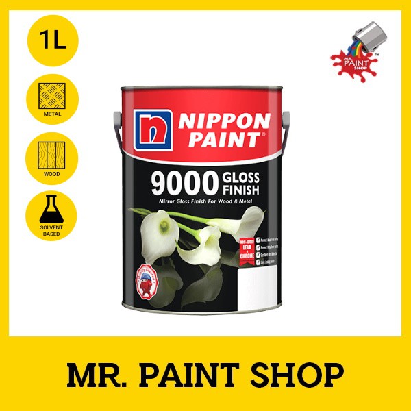 1L Nippon Paint 9000 Gloss Finish 1300 OFF WHITE Shopee Malaysia