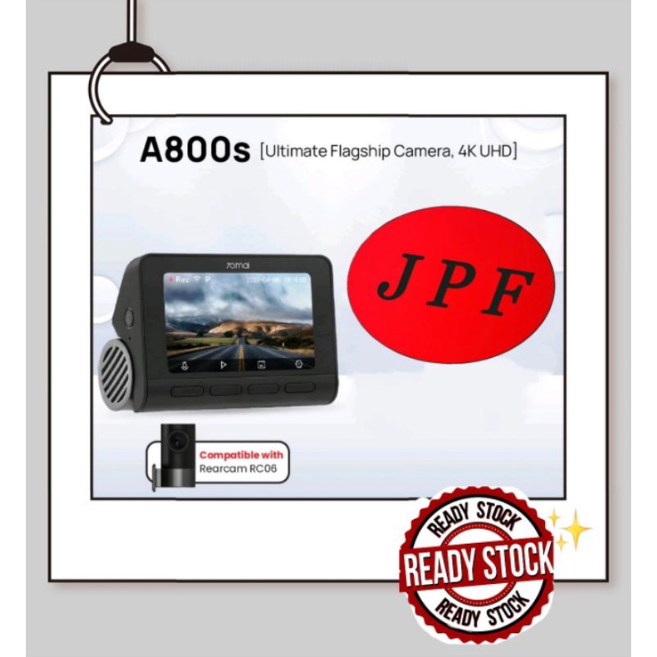 18 MONTH WARRANTY 70mai A800s car recorder Dash cam 4K with built in GPS location dual vision rear cam