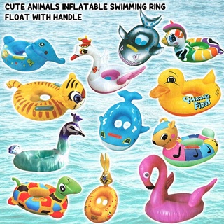 🐳Cute Animals Inflatable Swimming Swim Ring Tube Float Pelampung Budak Pool Accesssories for Boys Girls Kids