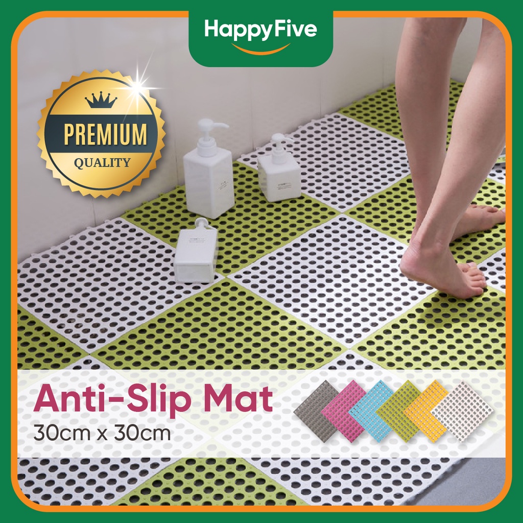 AntiSlip PVC Bathroom Mat NonSlip Toilet Floor Mat 30cm x 30cm