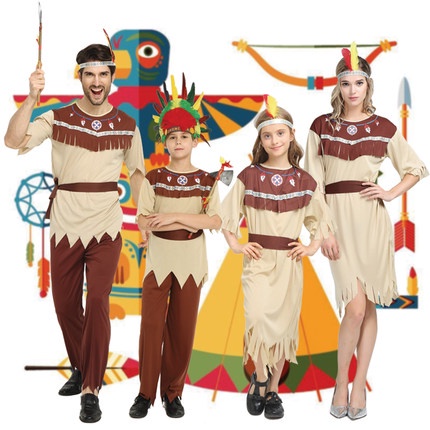 Indian Dress Forest People's Outfit Hunting Mountain Suit Tribal Costume