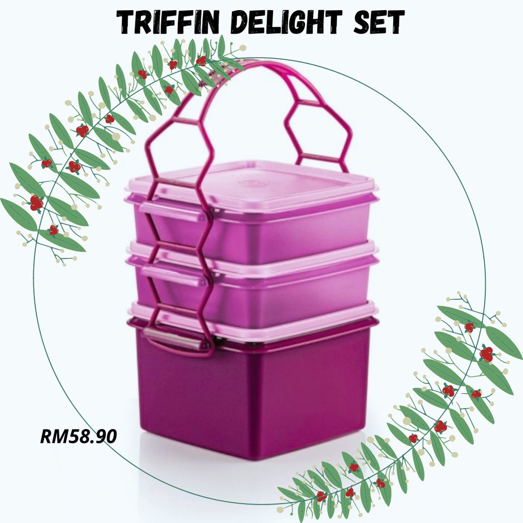 READY STOCK | Tupperware Triffin Delight Set | Food Storage | Mangkuk Tingkat