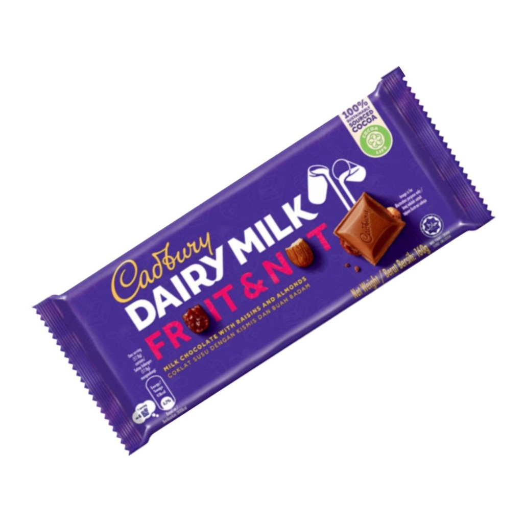 Cadbury Dairy Milk Fruit & Nut 160g Shopee Malaysia