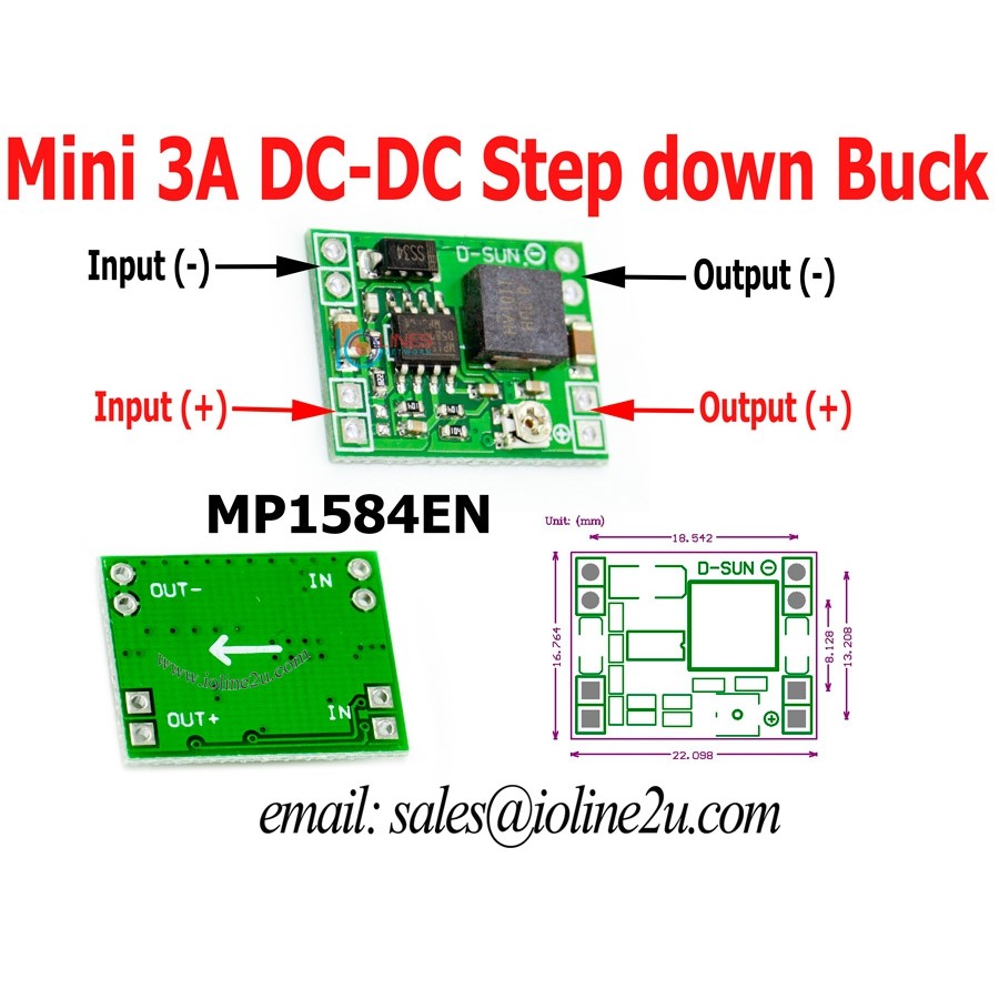 MP1584EN Adjustable 3A DCDC Step down power converter buck mini size