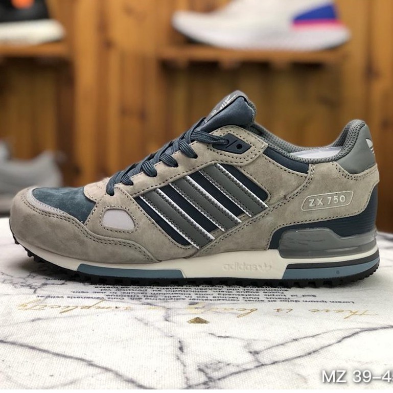 Men's Adidas ZX 750 Wolf Grey/Navy Blue D65229 | Shopee Malaysia