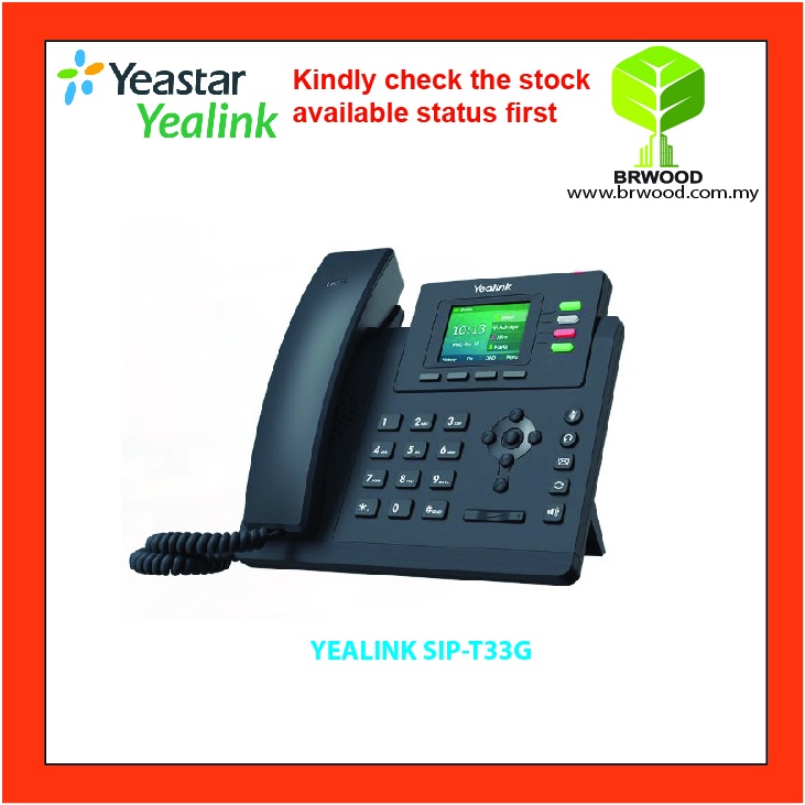 Yealink Sip T33g Entry Level Ip Phone With 4 Lines And Color Lcd Poe