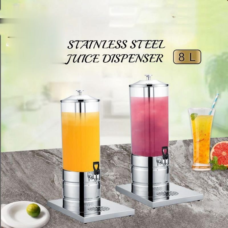 KT WARE 8L stainless Steel juice dispenser with ice chamber tong air