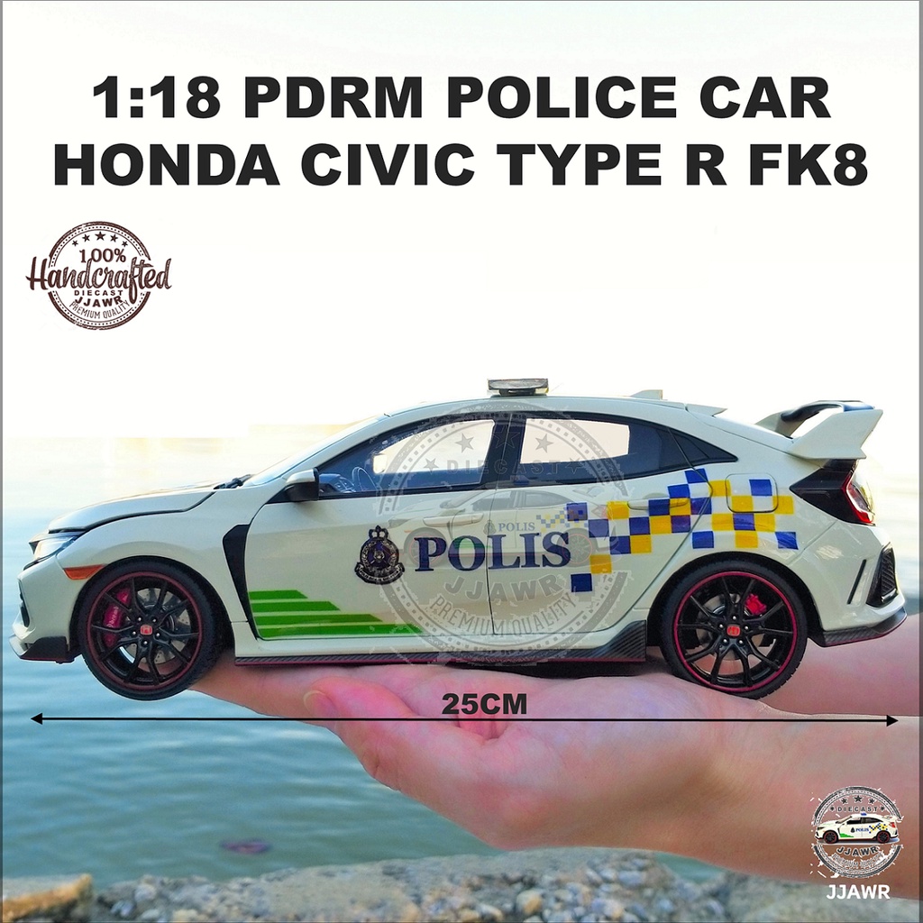 Polis Type R 118 Polis Diraja Malaysia Civic Type R Fk8 Police Car Model Diecast Toy Car 5027