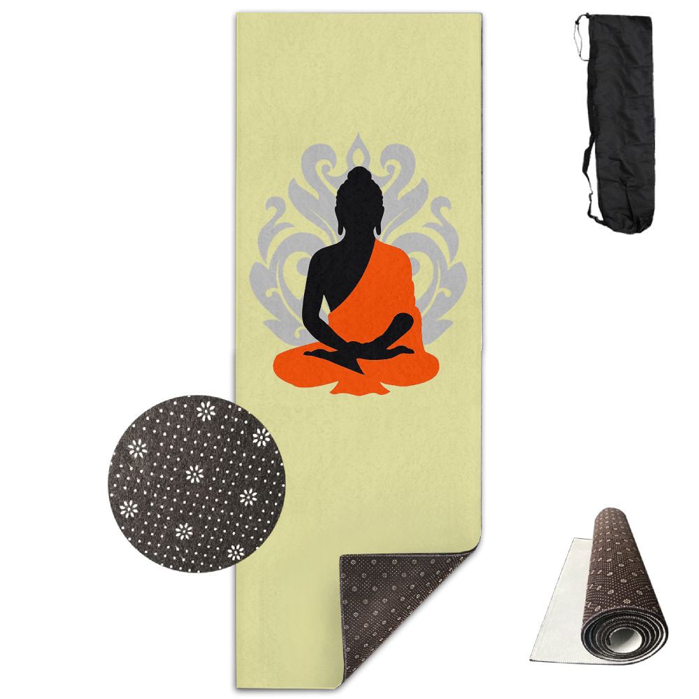 Non Slip Yoga Mat Zen Buda Buddha Meditation Premium Printed 24 X